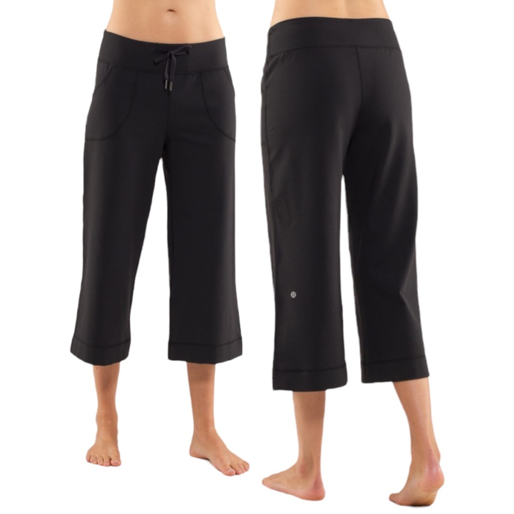 Lululemon Still Crop Wide Leg Black Capri Pants